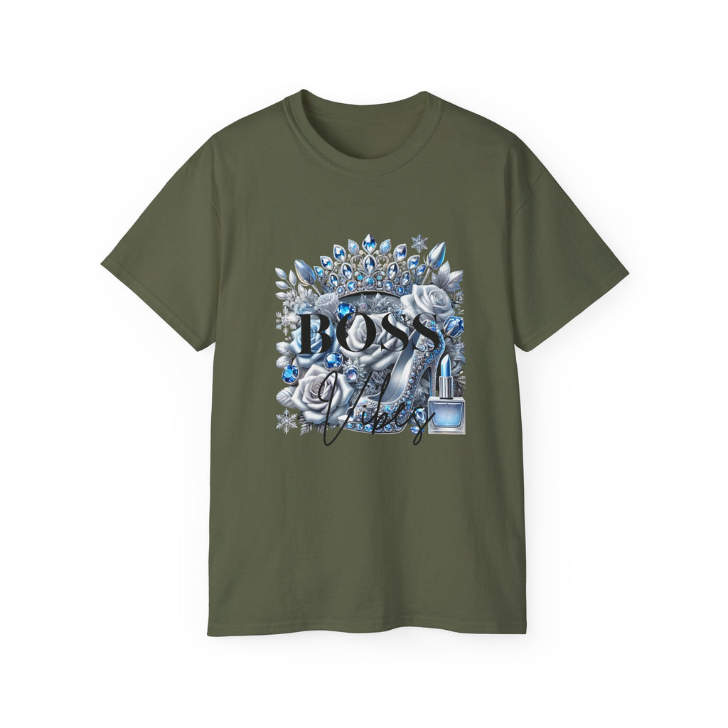 Boss Lady Tee — Women's Empowerment Graphic T‑Shirt (Crown & Roses Design)