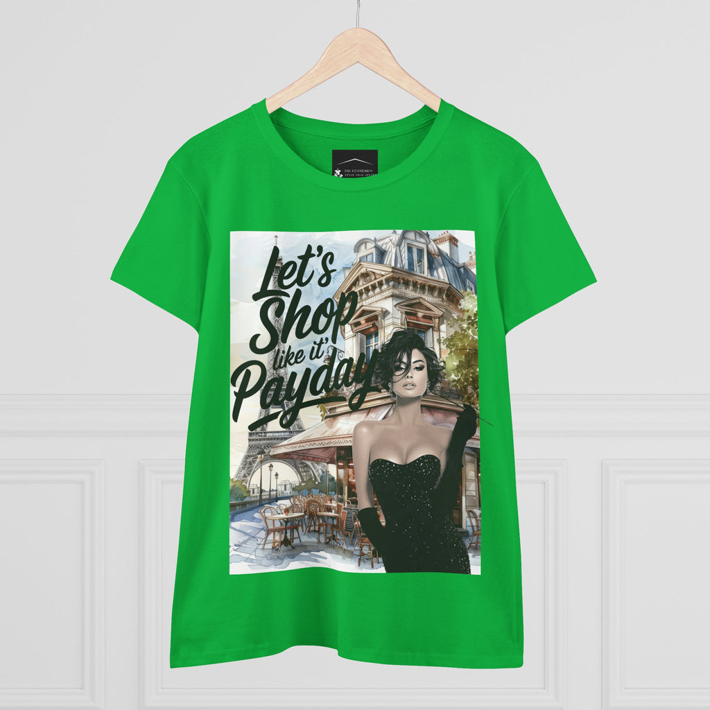 Let’s Shop Like It’s Payday Tee — Retro Chic Women’s Graphic T-Shirt