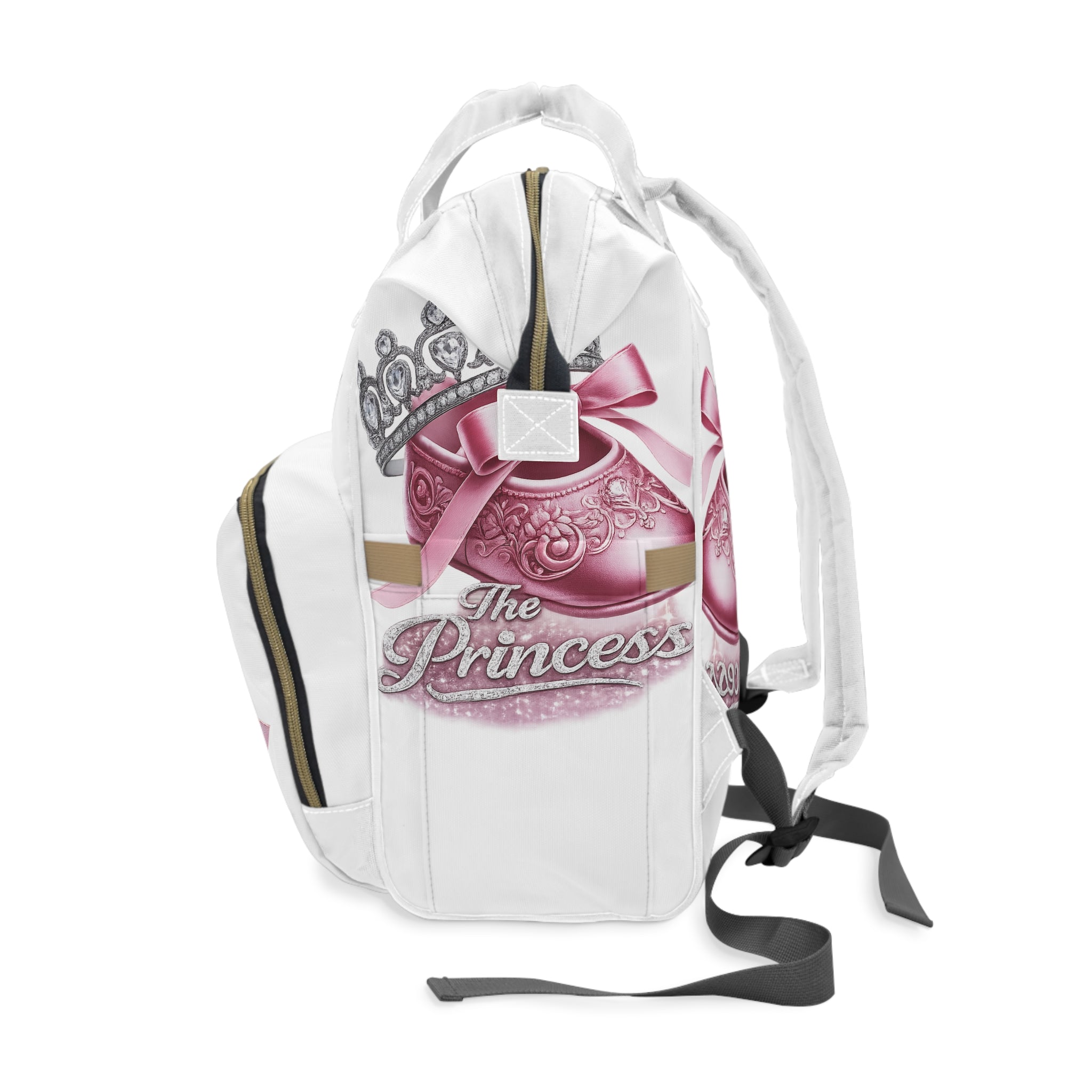 Princess Crown & Pink Shoe Diaper Backpack