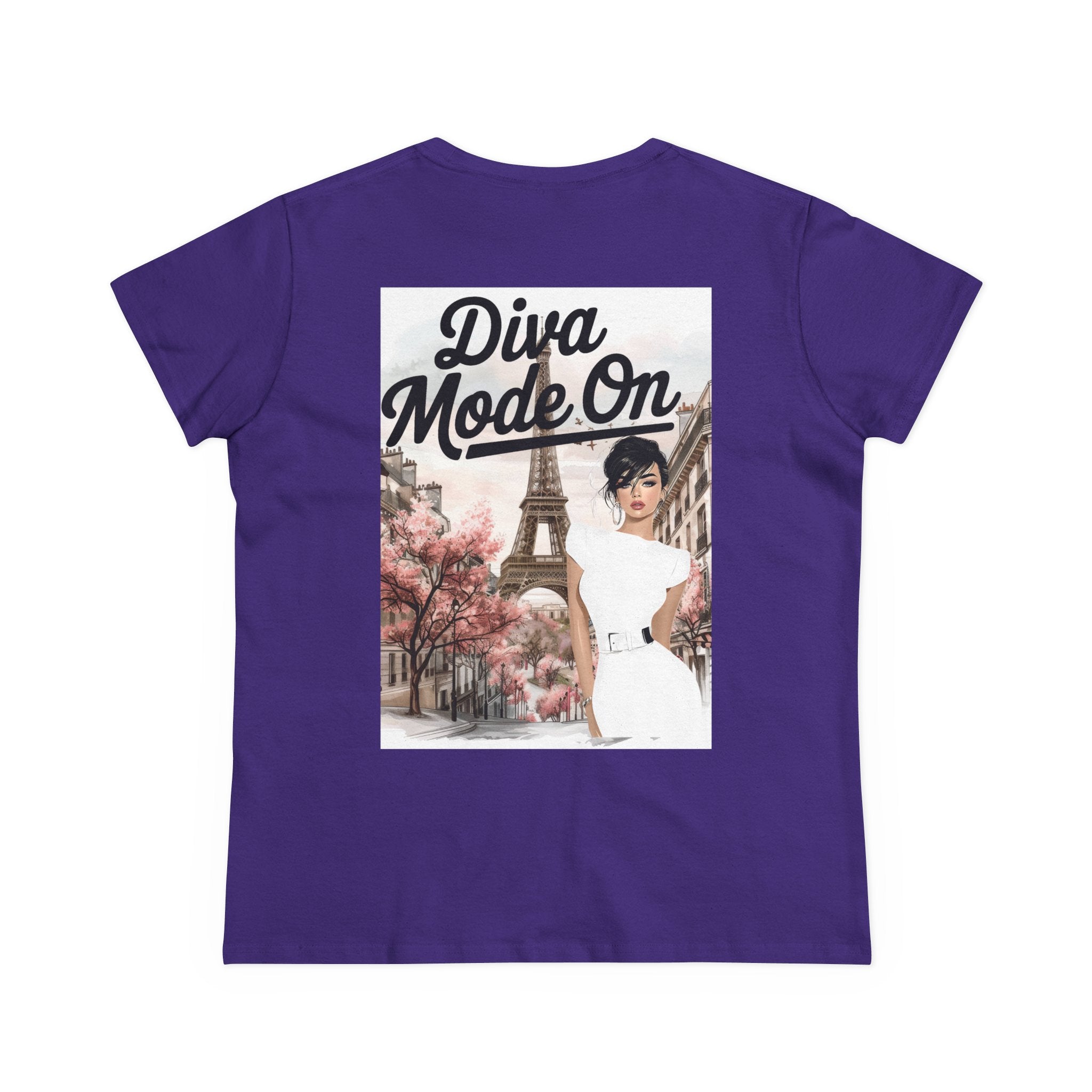 Diva Mode On Tee — Paris Chic Women's Graphic T‑Shirt