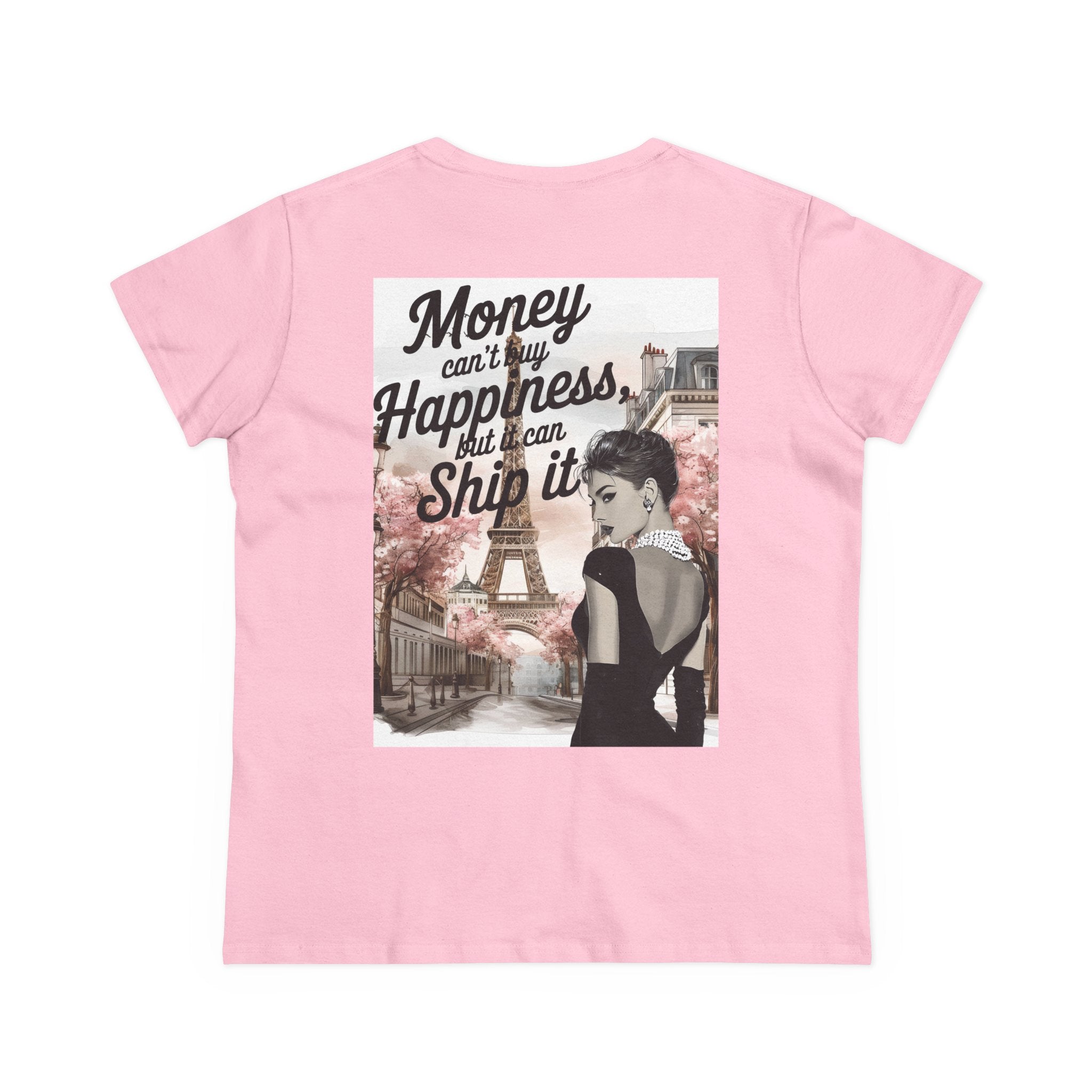 Parisian Audrey Hepburn Tee — "Money Can't Buy Happiness, But I Can Ship It" Women's T‑Shirt