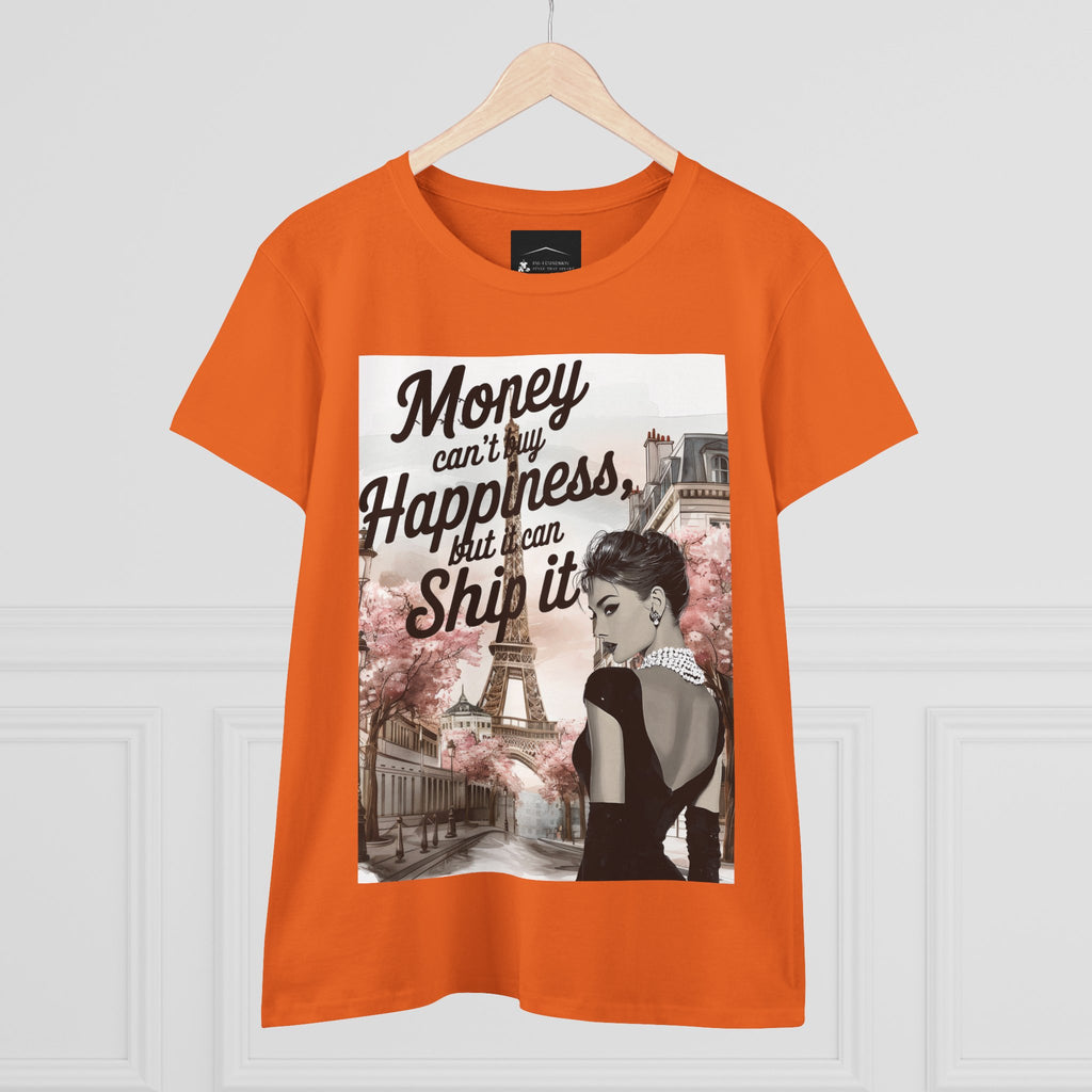 Parisian Audrey Hepburn Tee — "Money Can't Buy Happiness, But I Can Ship It" Women's T‑Shirt