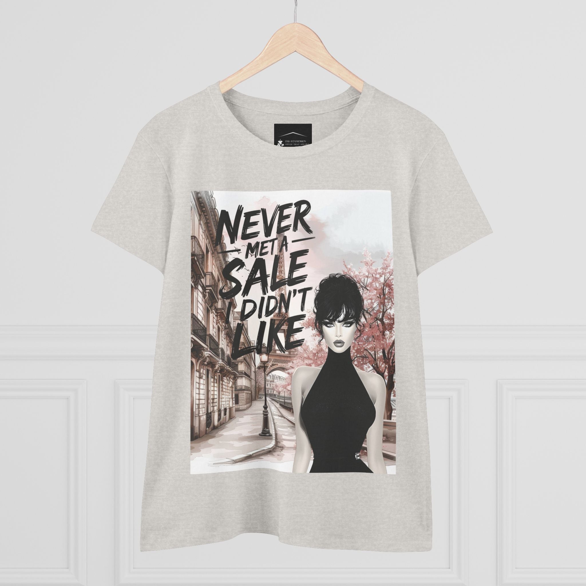 Graphic Tee — 'Never Met a Sale I Didn't Like' Women's Fashion T-Shirt