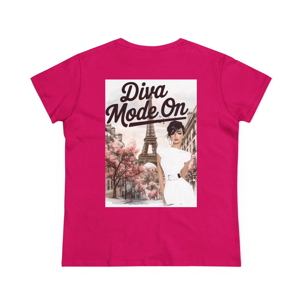 Diva Mode On Tee — Paris Chic Women's Graphic T‑Shirt
