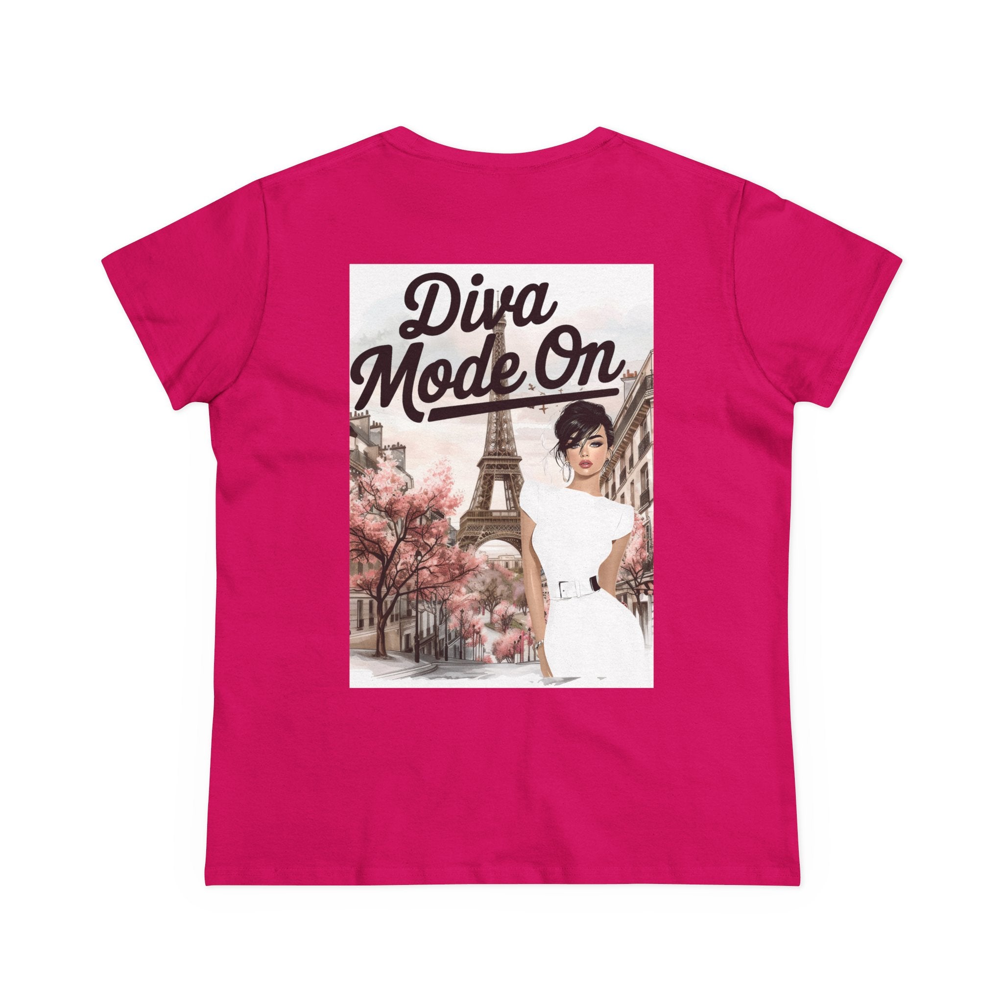 Diva Mode On Tee — Paris Chic Women's Graphic T‑Shirt