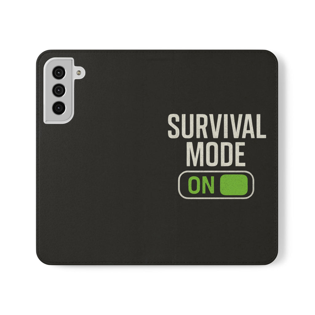 Survival Mode On Flip Phone Case — Wallet Flip Case with 'Survival Mode' Design