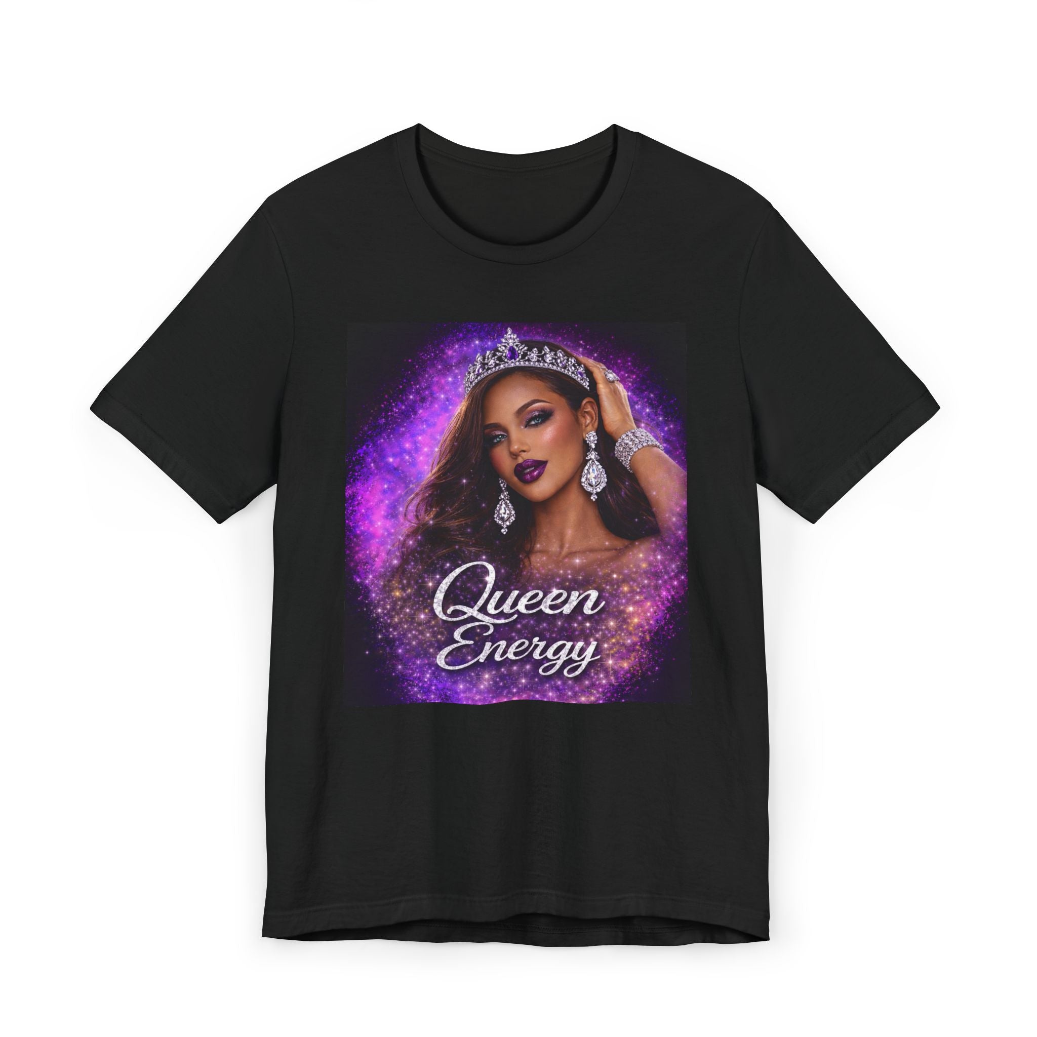 Queen Energy T‑Shirt — Glam Crown Graphic Tee for Women & Allies