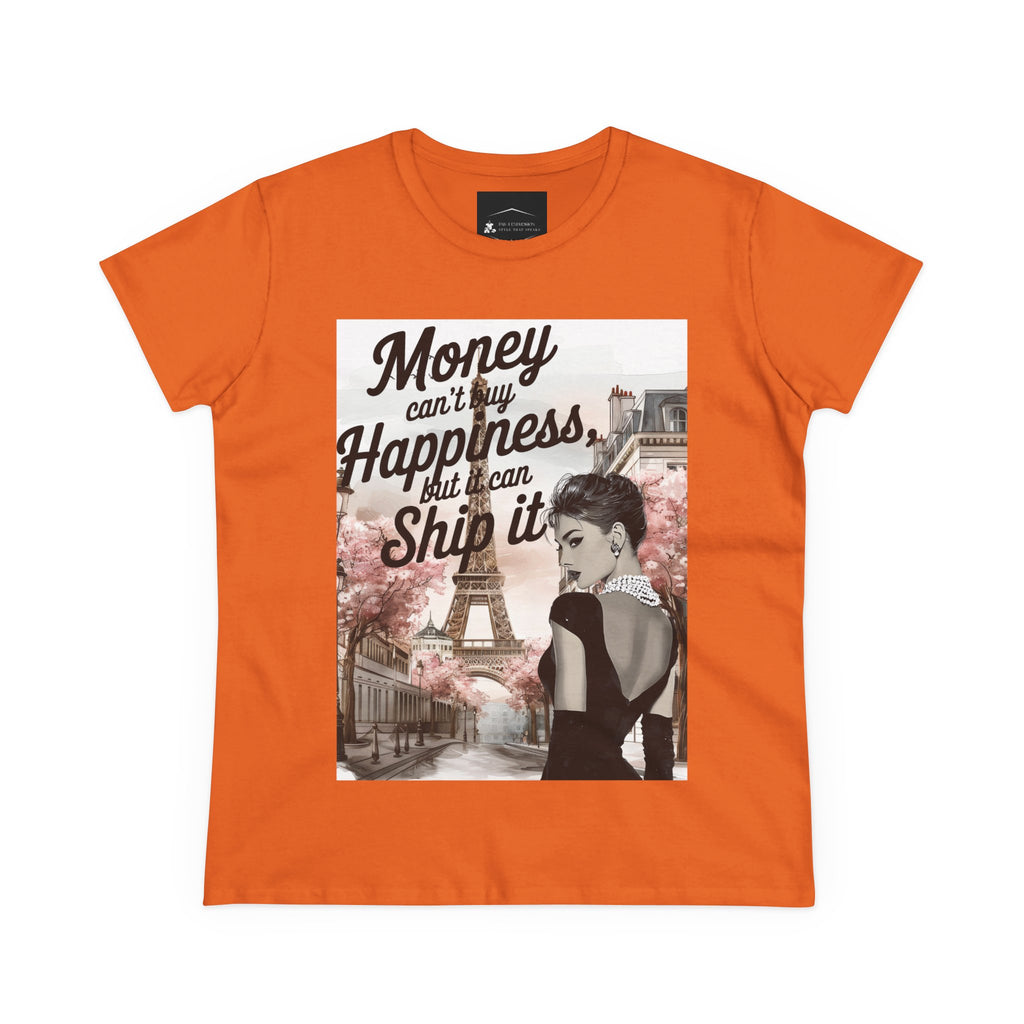 Parisian Audrey Hepburn Tee — "Money Can't Buy Happiness, But I Can Ship It" Women's T‑Shirt