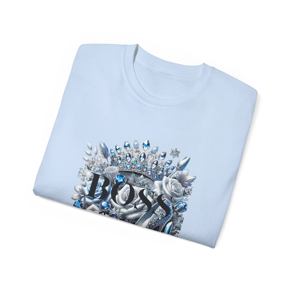 Boss Lady Tee — Women's Empowerment Graphic T‑Shirt (Crown & Roses Design)