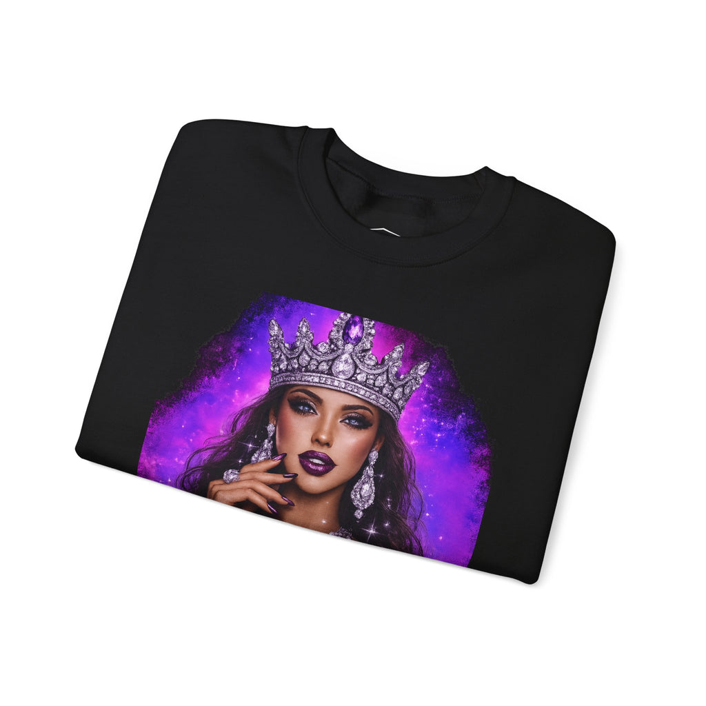Crewneck Sweatshirt — "Born to Slay" Crowned Queen Graphic
