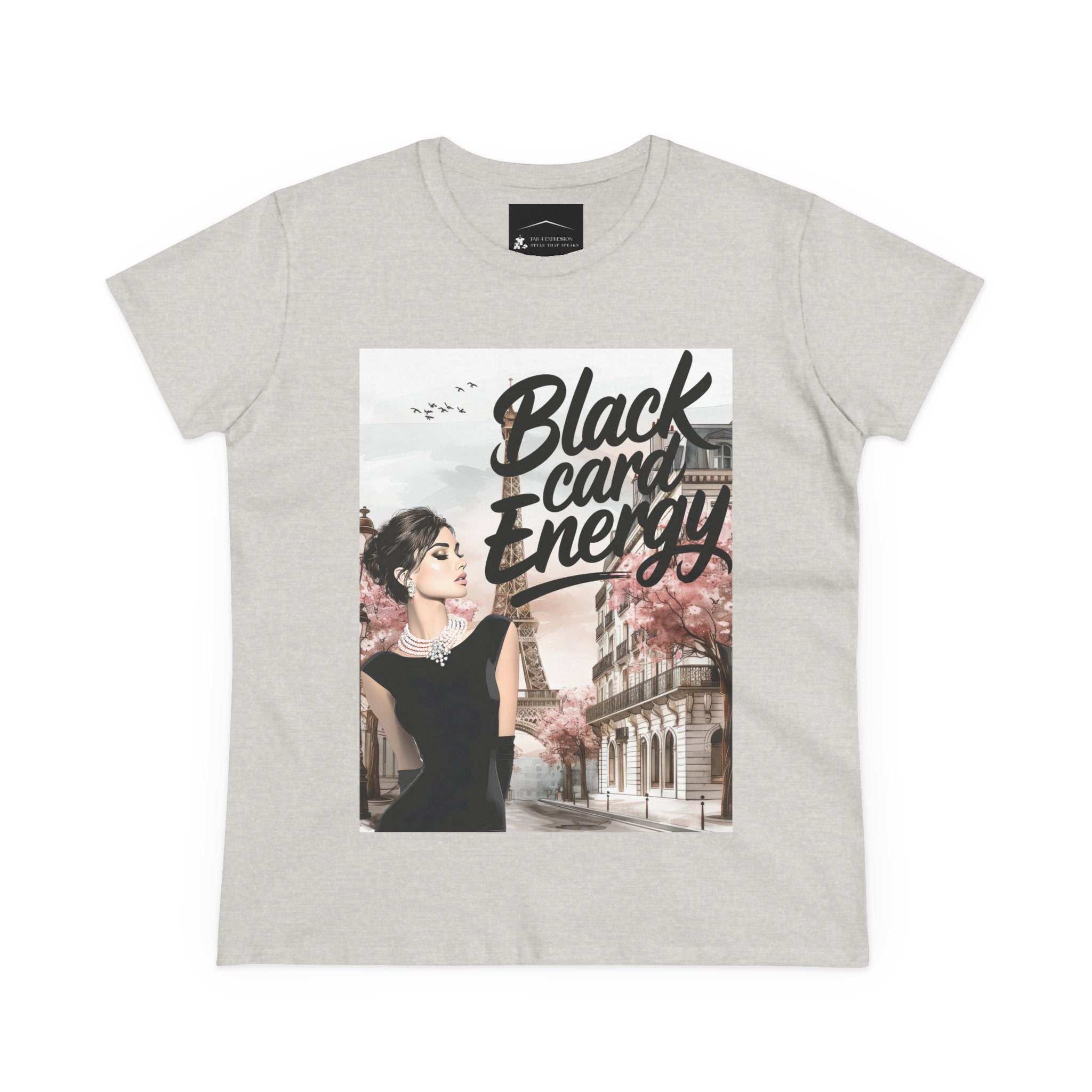 Black Card Energy Women's Tee — Vintage Glam Graphic T-Shirt
