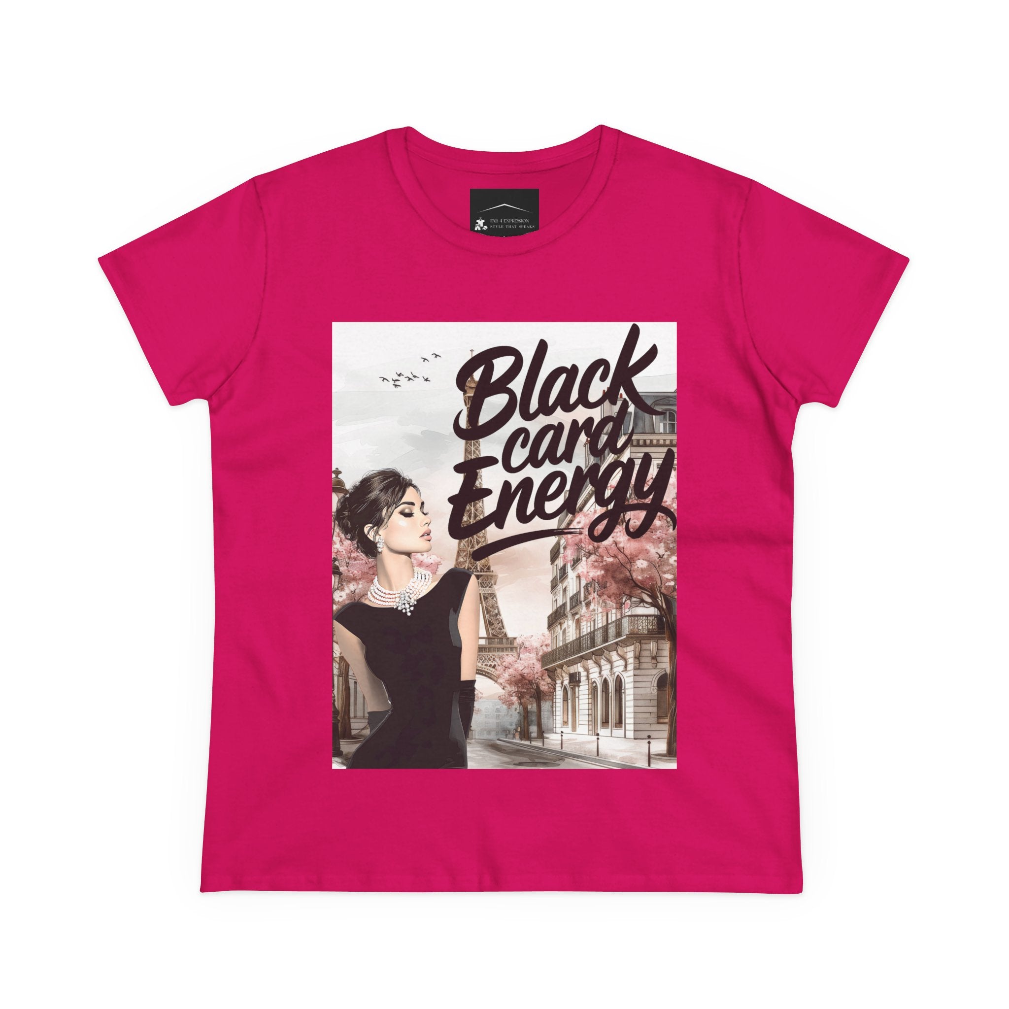 Black Card Energy Women's Tee — Vintage Glam Graphic T-Shirt