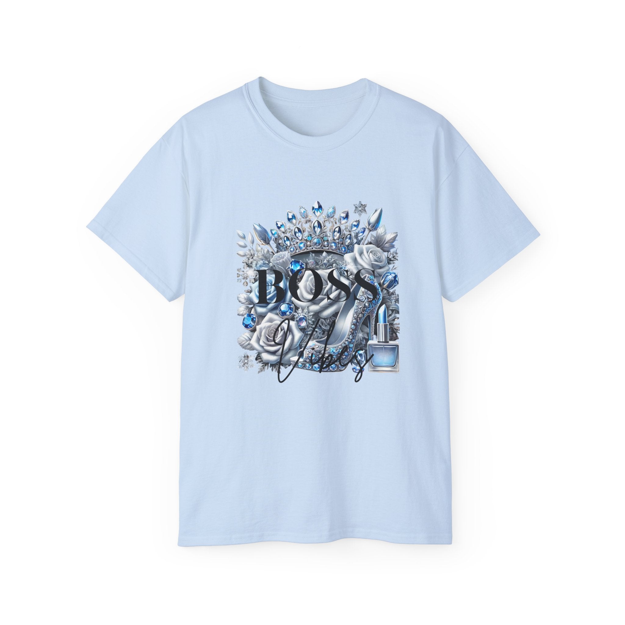 Boss Lady Tee — Women's Empowerment Graphic T‑Shirt (Crown & Roses Design)