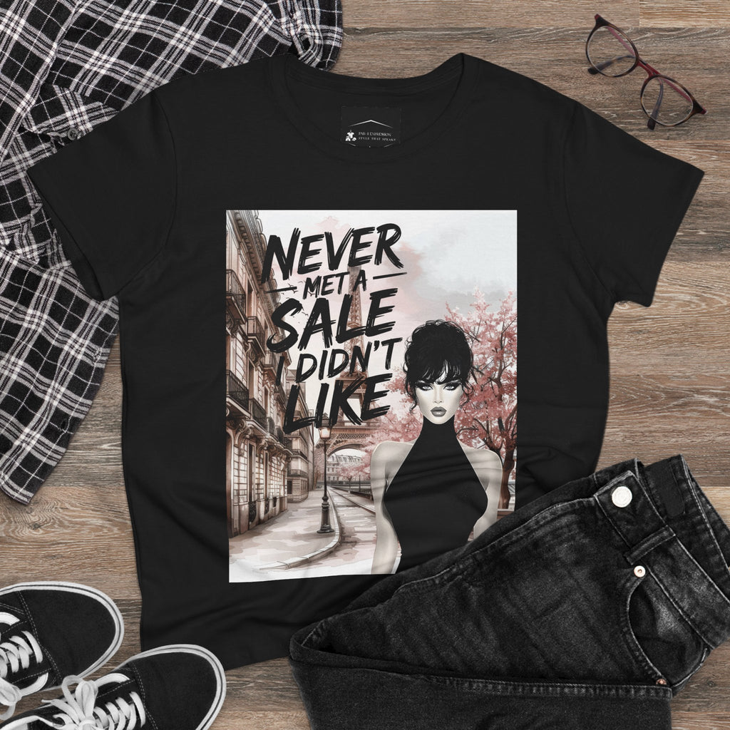 Graphic Tee — 'Never Met a Sale I Didn't Like' Women's Fashion T-Shirt