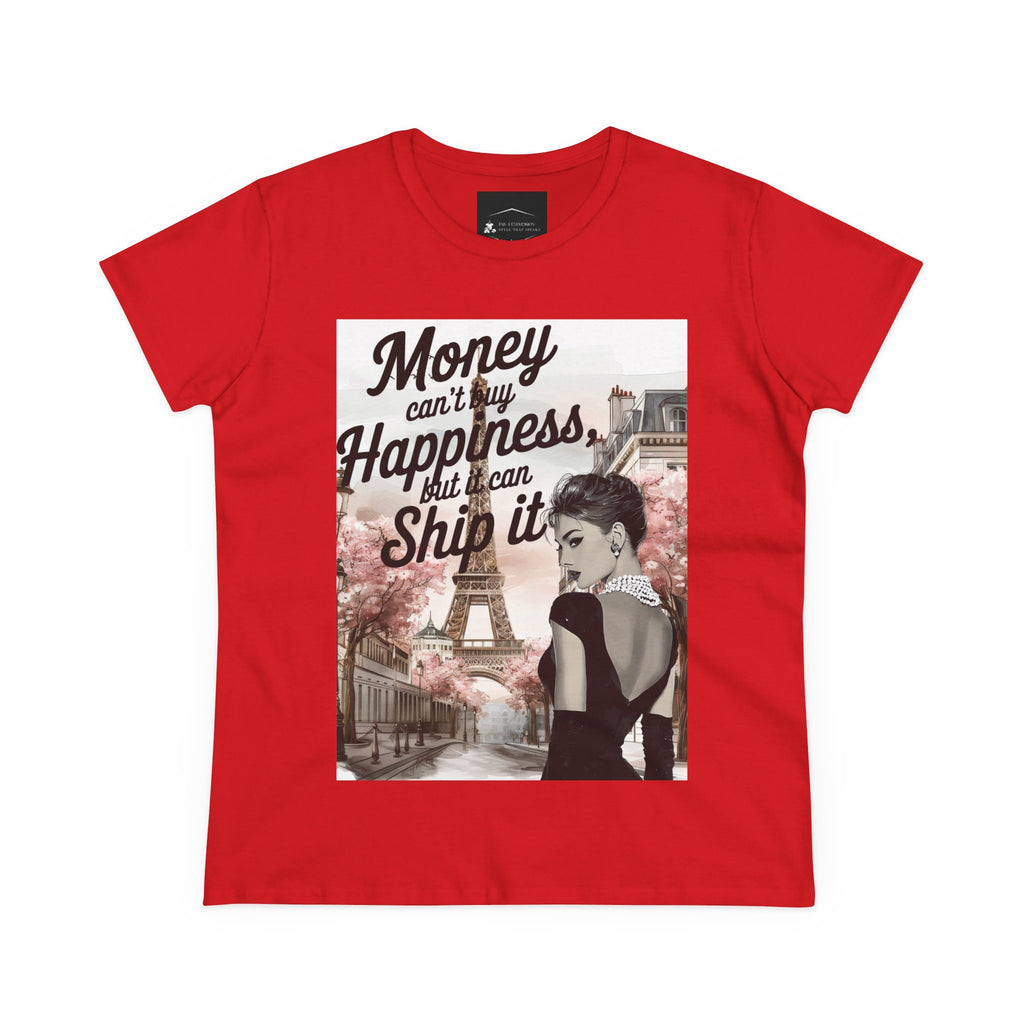 Parisian Audrey Hepburn Tee — "Money Can't Buy Happiness, But I Can Ship It" Women's T‑Shirt
