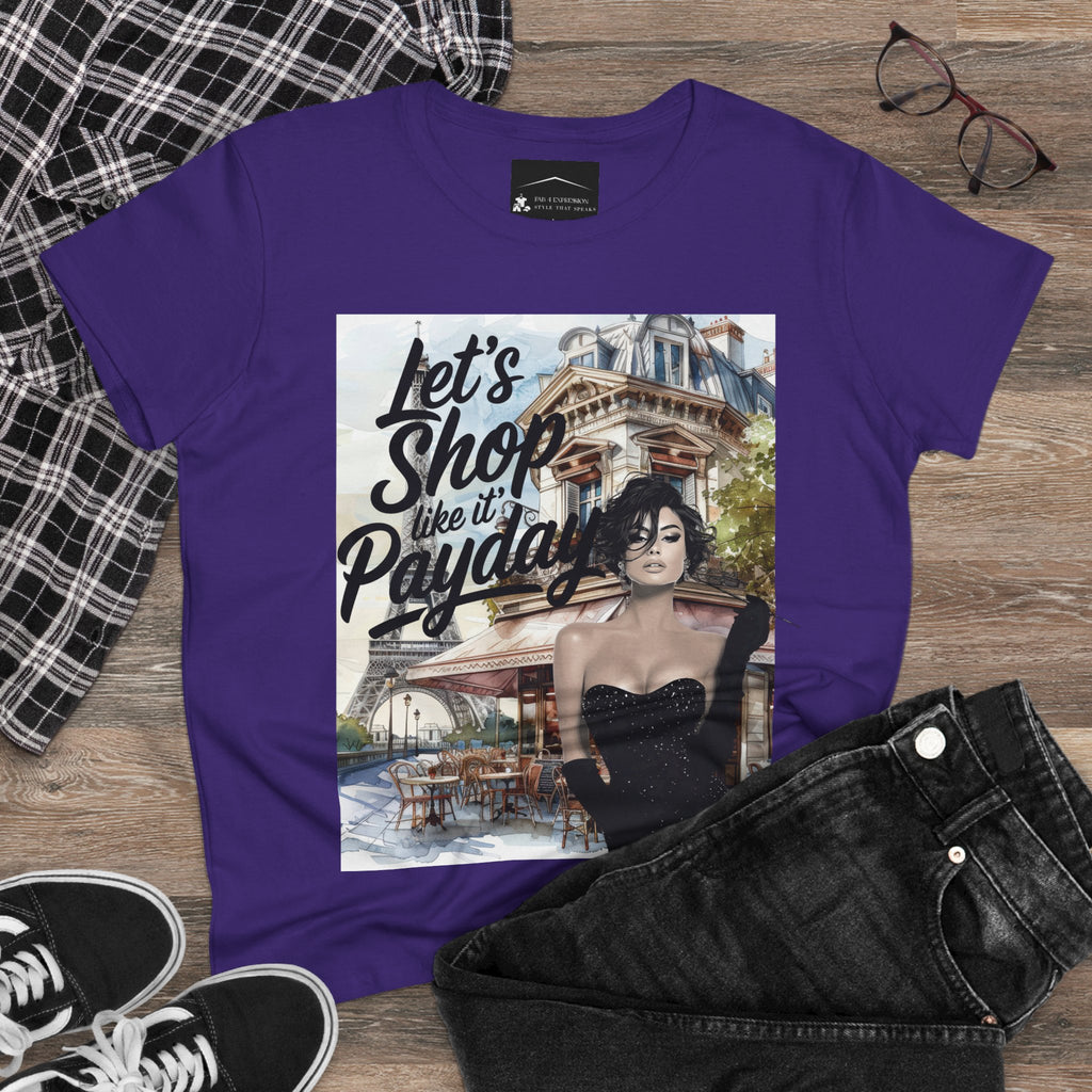Let’s Shop Like It’s Payday Tee — Retro Chic Women’s Graphic T-Shirt