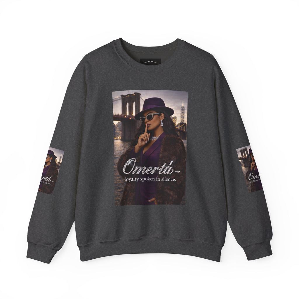 Omertà Crewneck Sweatshirt – Vintage Noir Graphic Crewneck Sale ends 02/15/26
