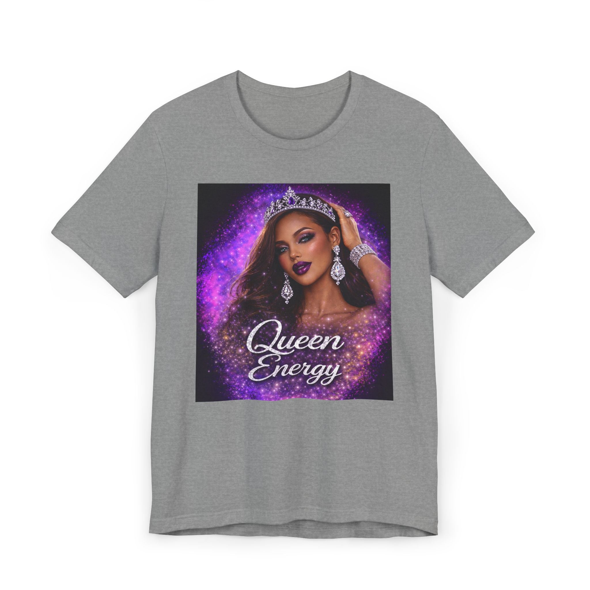 Queen Energy T‑Shirt — Glam Crown Graphic Tee for Women & Allies
