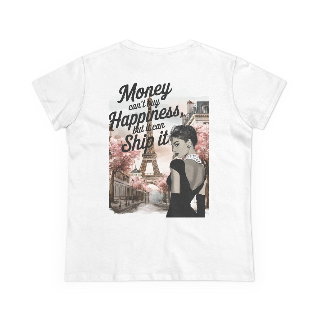 Parisian Audrey Hepburn Tee — "Money Can't Buy Happiness, But I Can Ship It" Women's T‑Shirt
