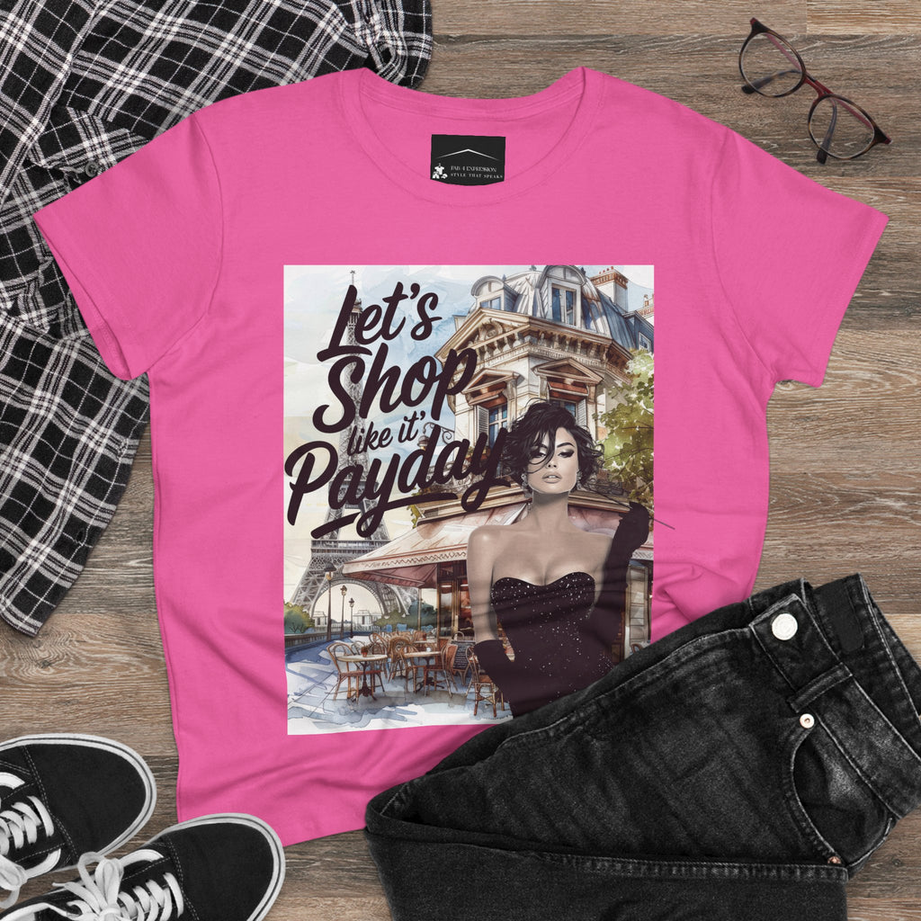 Let’s Shop Like It’s Payday Tee — Retro Chic Women’s Graphic T-Shirt