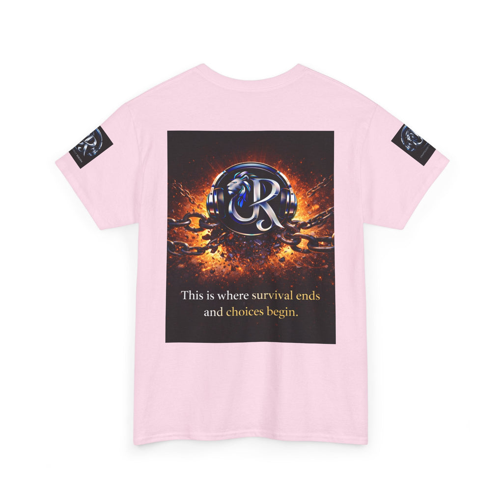 Graphic Tee — 'This is where survival ends and choices begin' Emblem