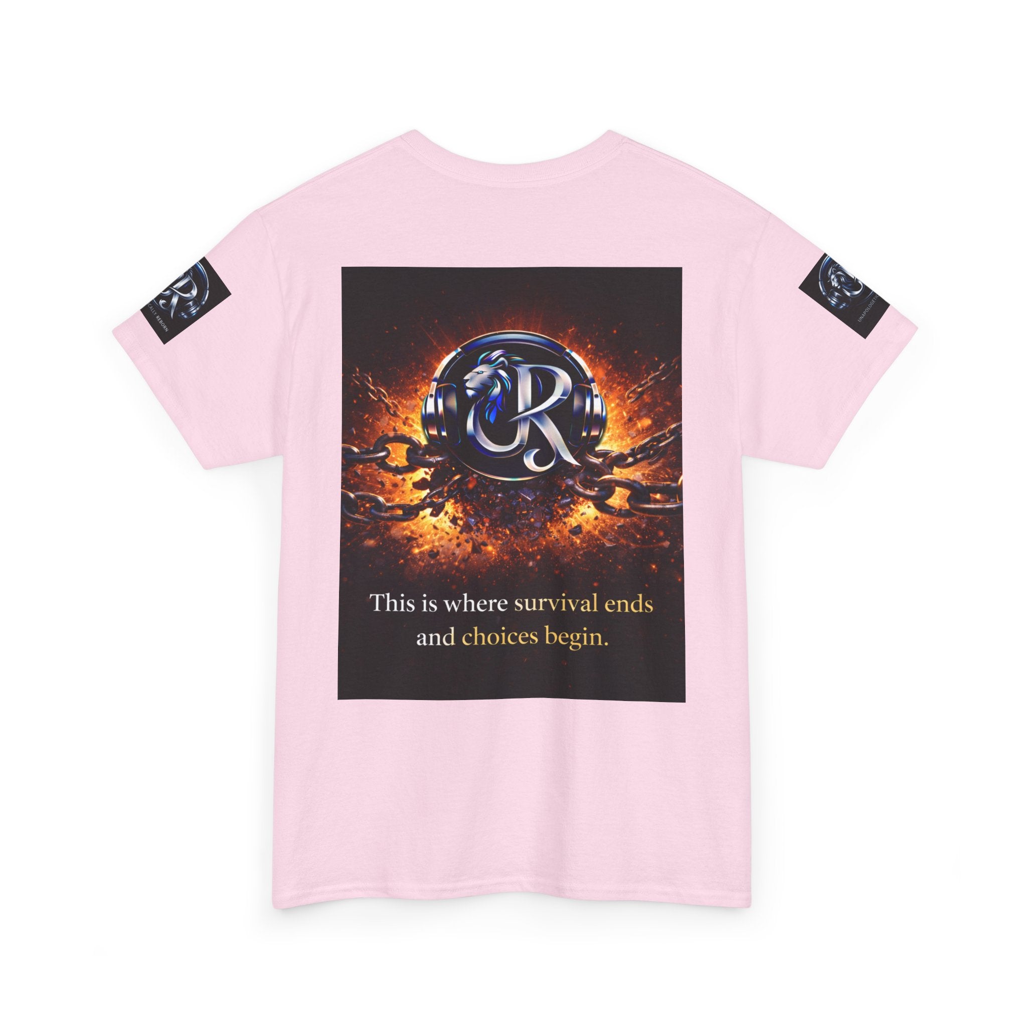 Graphic Tee — 'This is where survival ends and choices begin' Emblem