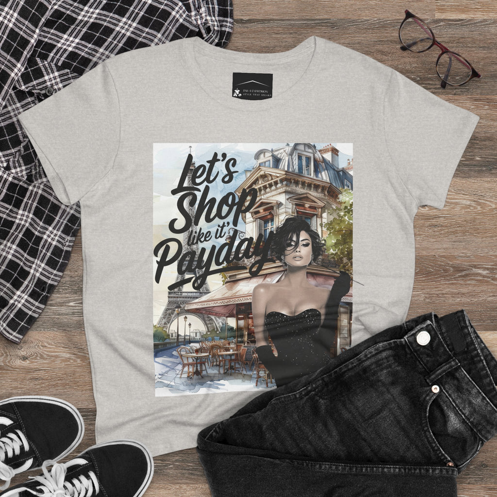 Let’s Shop Like It’s Payday Tee — Retro Chic Women’s Graphic T-Shirt