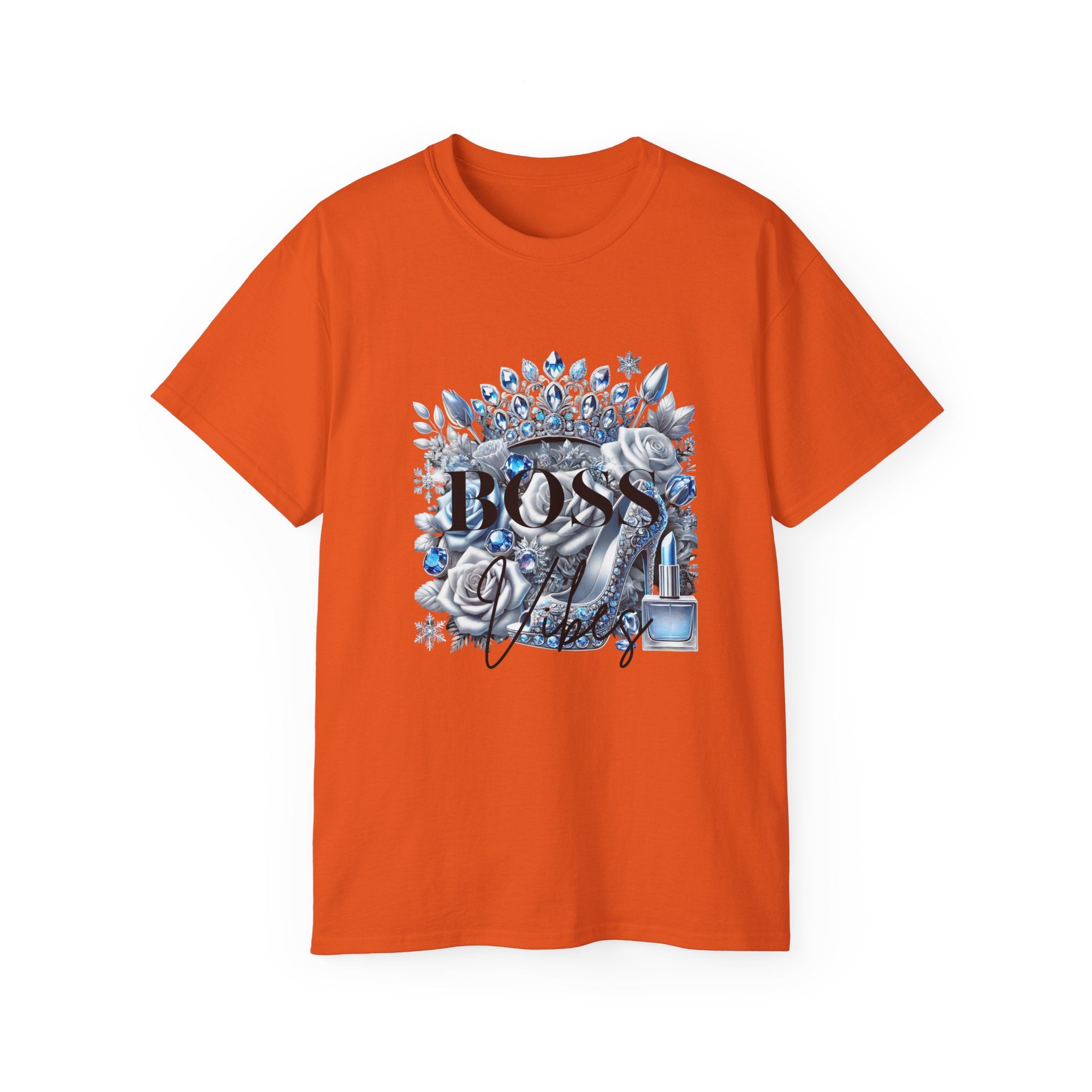 Boss Lady Tee — Women's Empowerment Graphic T‑Shirt (Crown & Roses Design)