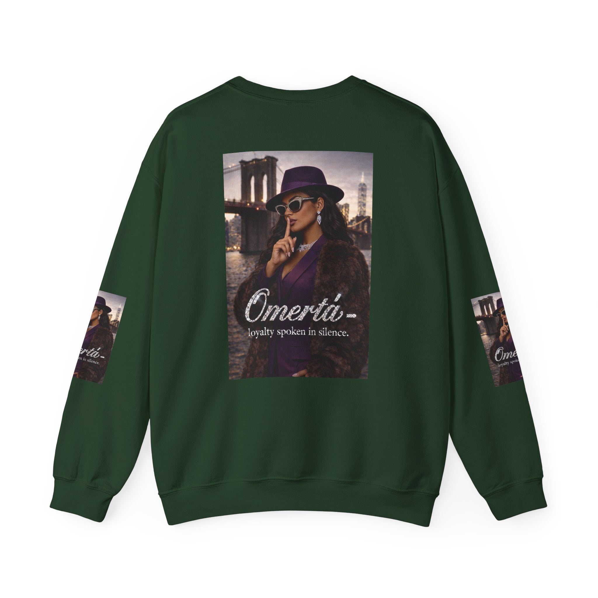 Omertà Crewneck Sweatshirt – Vintage Noir Graphic Crewneck Sale ends 02/15/26