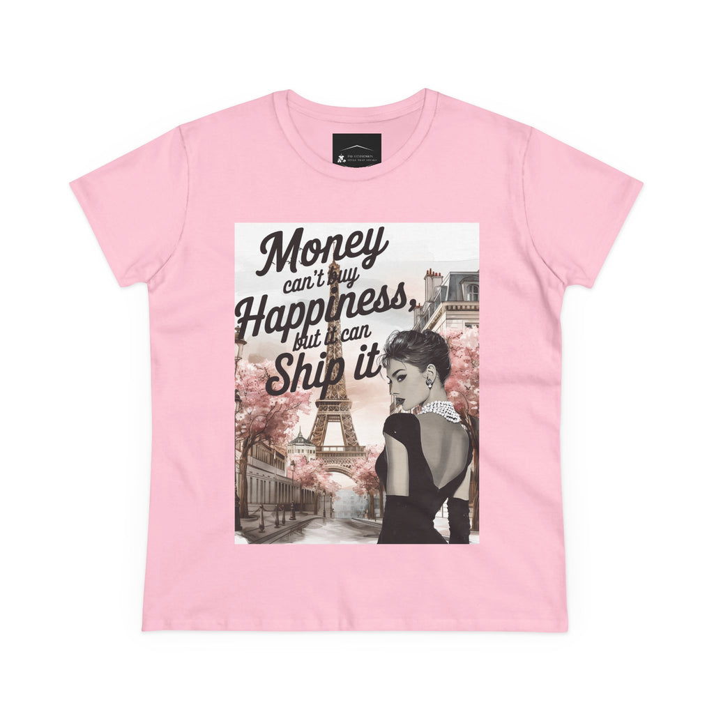 Parisian Audrey Hepburn Tee — "Money Can't Buy Happiness, But I Can Ship It" Women's T‑Shirt