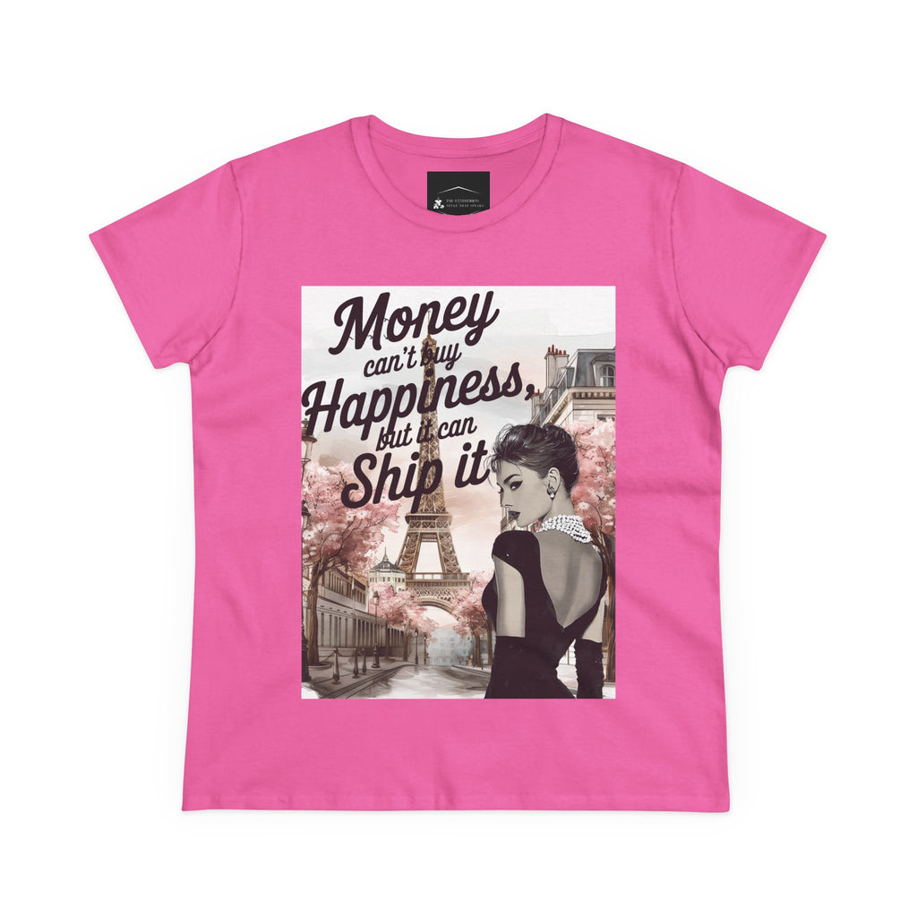 Parisian Audrey Hepburn Tee — "Money Can't Buy Happiness, But I Can Ship It" Women's T‑Shirt