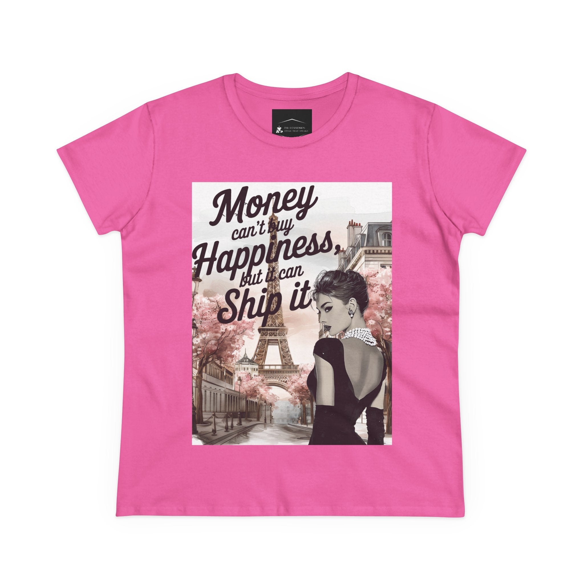 Parisian Audrey Hepburn Tee — "Money Can't Buy Happiness, But I Can Ship It" Women's T‑Shirt