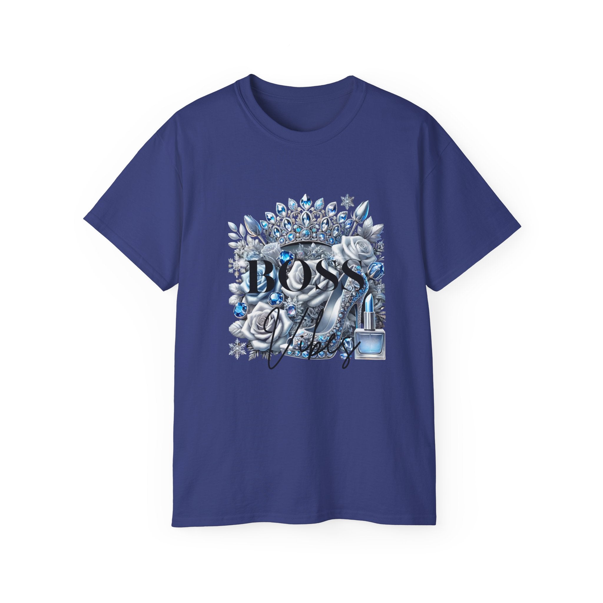 Boss Lady Tee — Women's Empowerment Graphic T‑Shirt (Crown & Roses Design)
