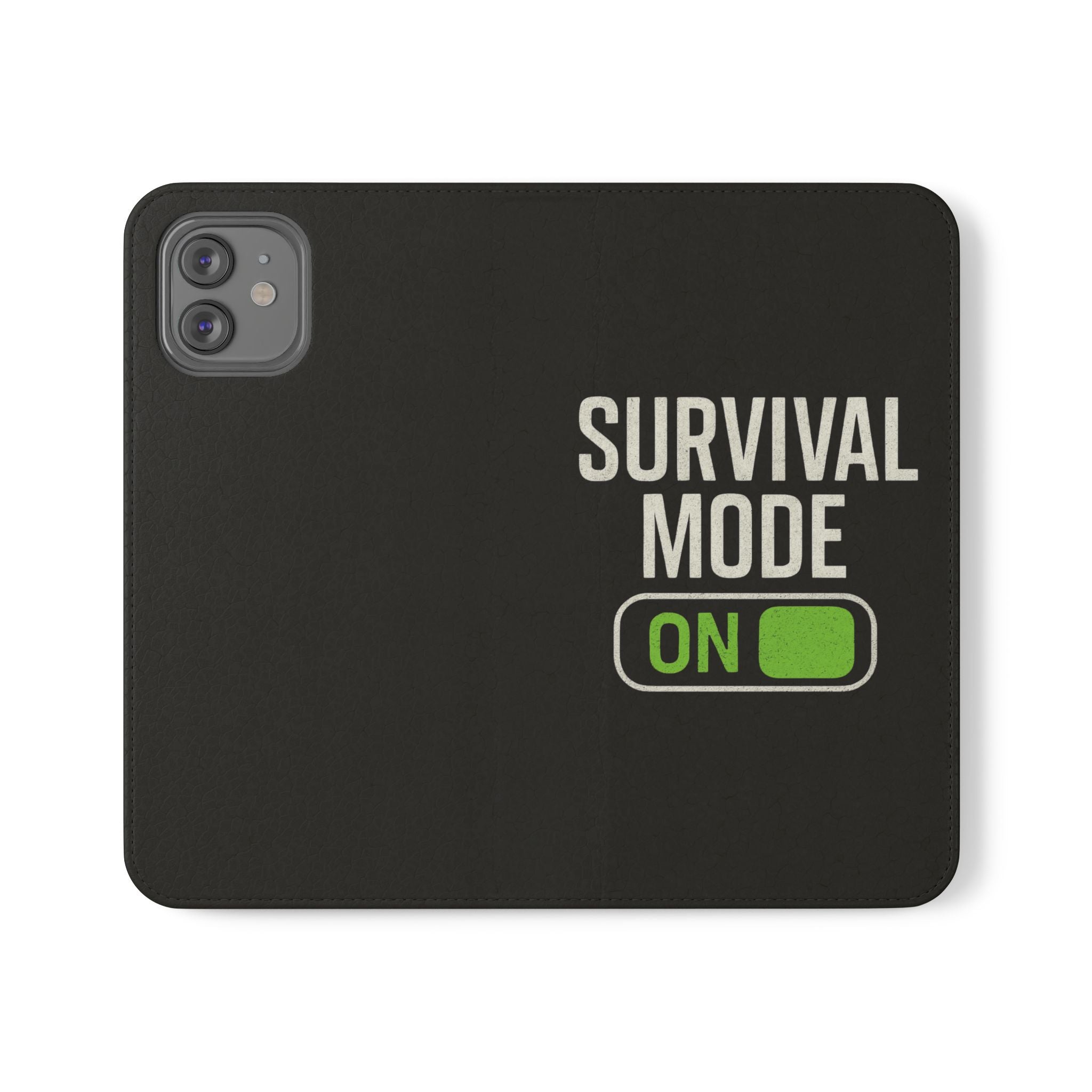 Survival Mode On Flip Phone Case — Wallet Flip Case with 'Survival Mode' Design