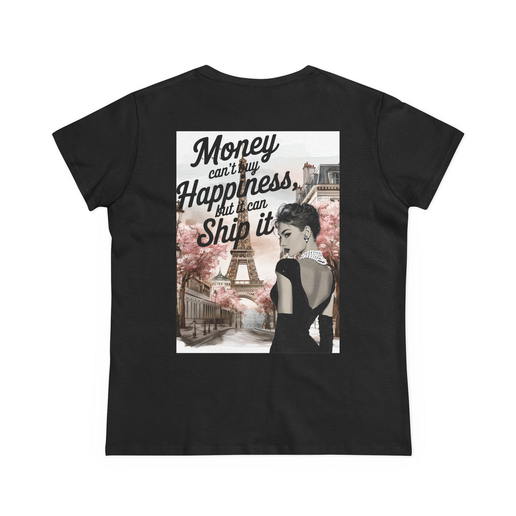 Parisian Audrey Hepburn Tee — "Money Can't Buy Happiness, But I Can Ship It" Women's T‑Shirt