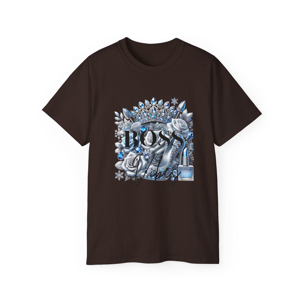 Boss Lady Tee — Women's Empowerment Graphic T‑Shirt (Crown & Roses Design)