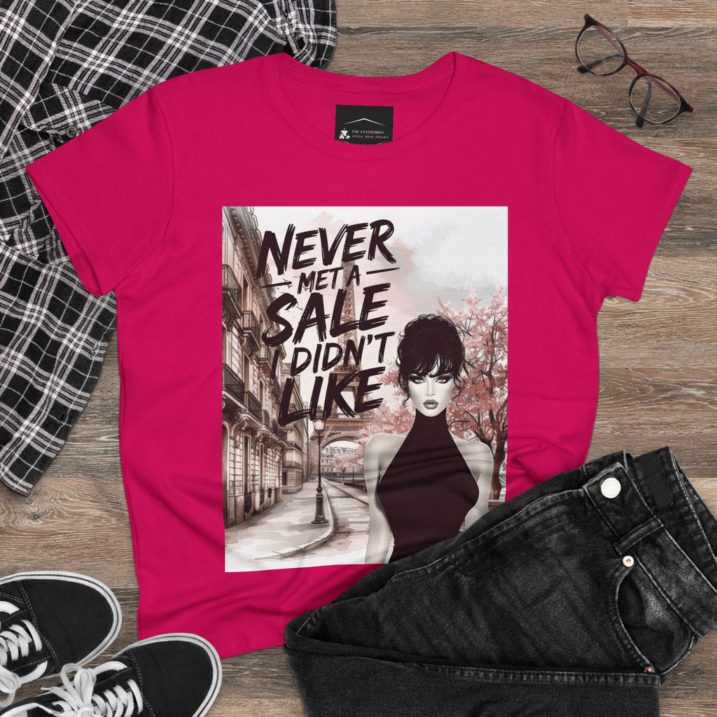 Graphic Tee — 'Never Met a Sale I Didn't Like' Women's Fashion T-Shirt