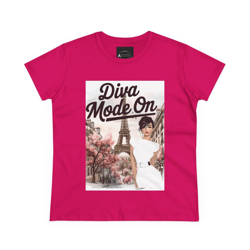 Diva Mode On Tee — Paris Chic Women's Graphic T‑Shirt