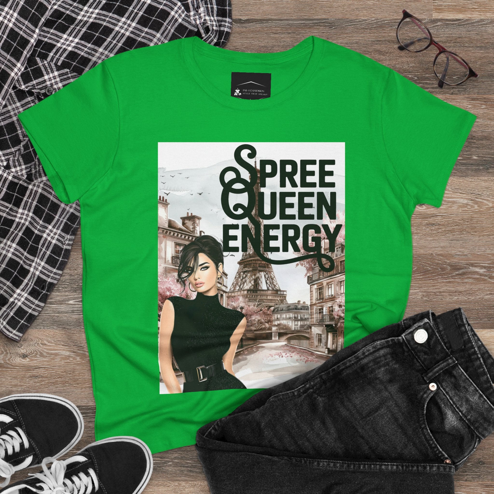 Spree Queen Energy Tee — Paris Fashion Graphic Women's T‑Shirt