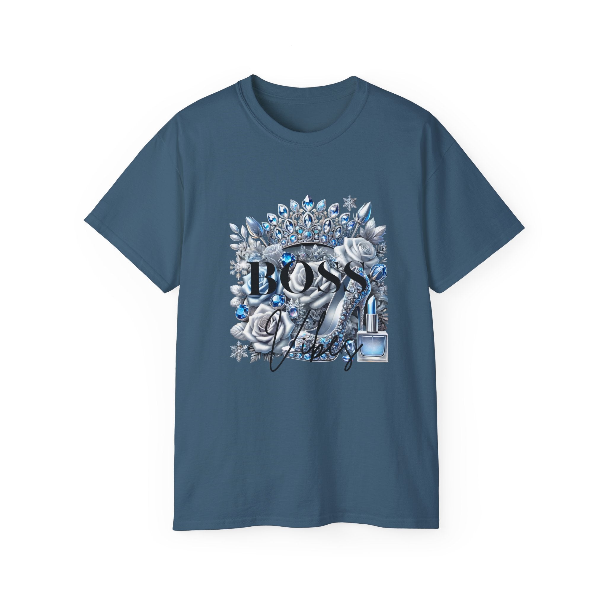 Boss Lady Tee — Women's Empowerment Graphic T‑Shirt (Crown & Roses Design)