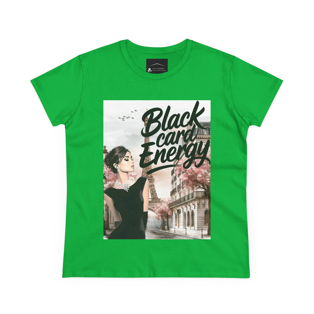 Black Card Energy Women's Tee — Vintage Glam Graphic T-Shirt