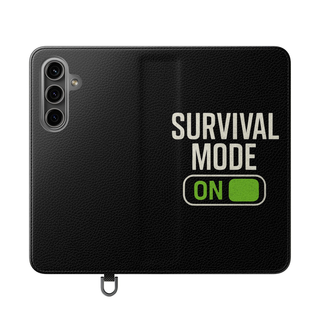 Survival Mode On Flip Phone Case — Wallet Flip Case with 'Survival Mode' Design