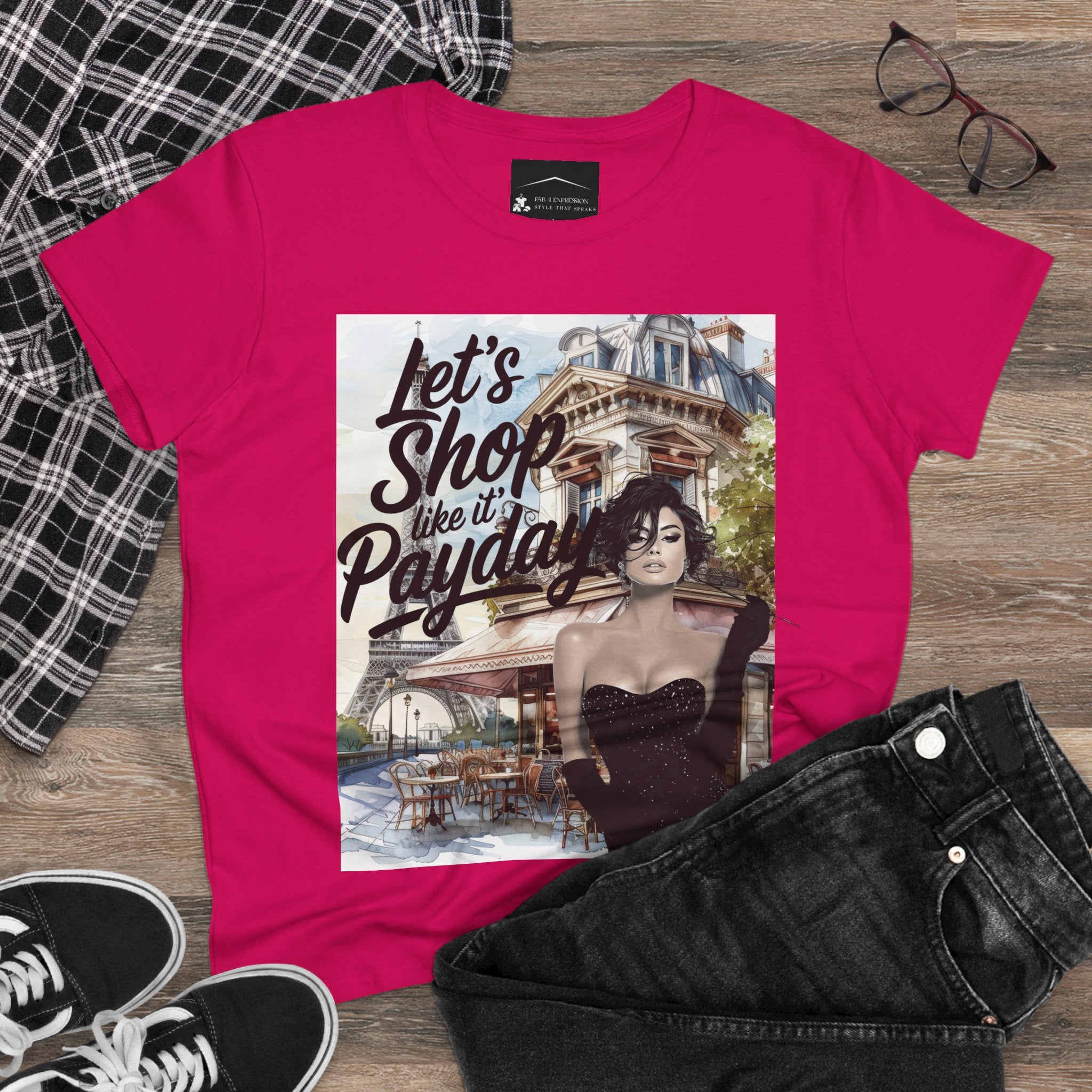 Let’s Shop Like It’s Payday Tee — Retro Chic Women’s Graphic T-Shirt