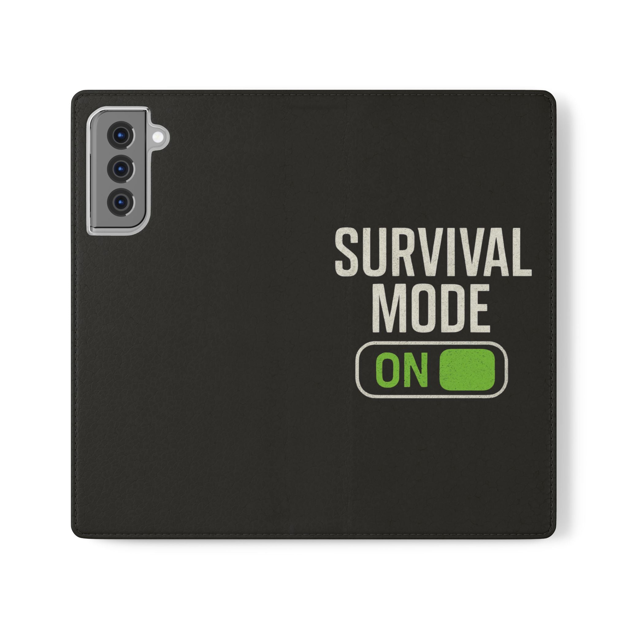 Survival Mode On Flip Phone Case — Wallet Flip Case with 'Survival Mode' Design