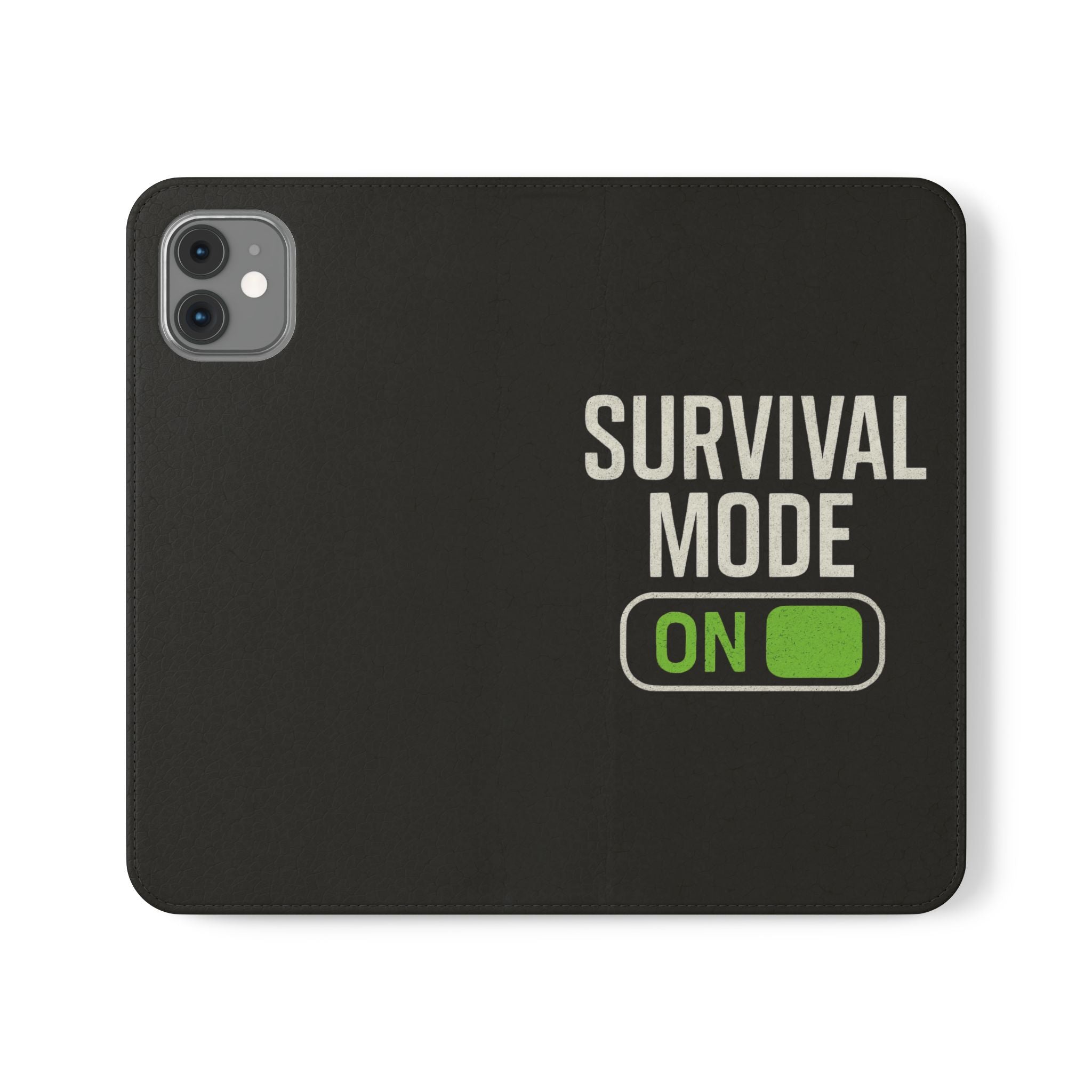 Survival Mode On Flip Phone Case — Wallet Flip Case with 'Survival Mode' Design