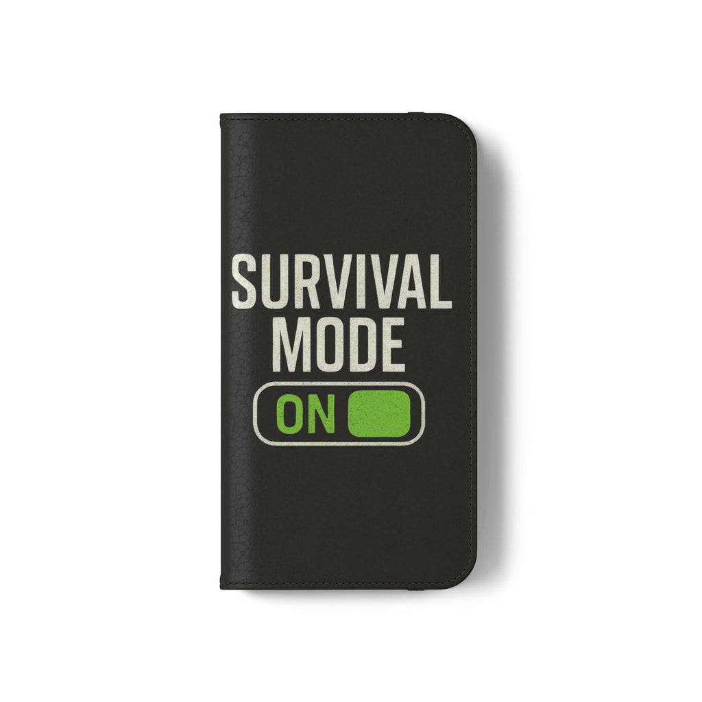 Survival Mode On Flip Phone Case — Wallet Flip Case with 'Survival Mode' Design