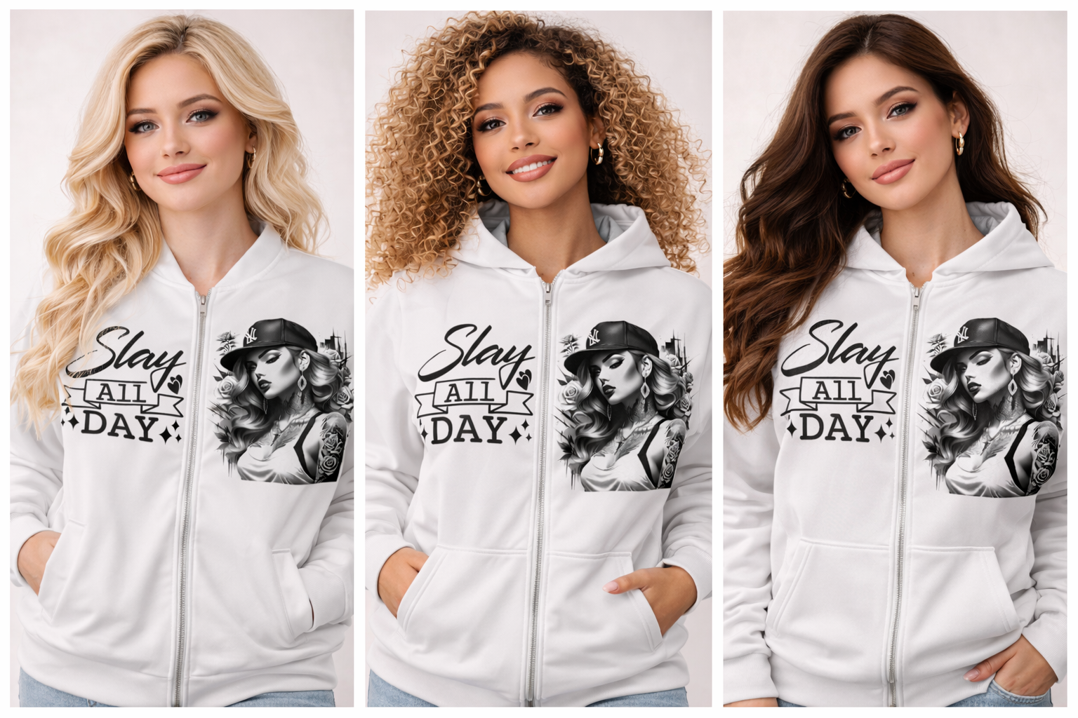 🔥 Slay All Day Premium Bomber Jacket – Confidence in Every Stitch