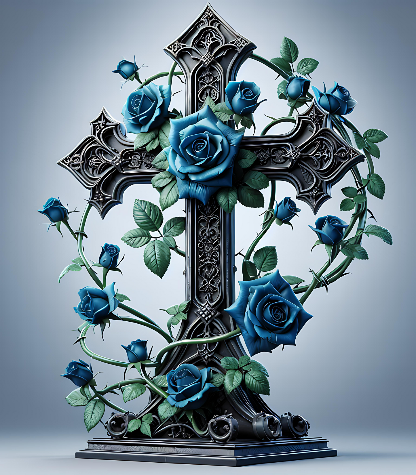 Cross with Flowers