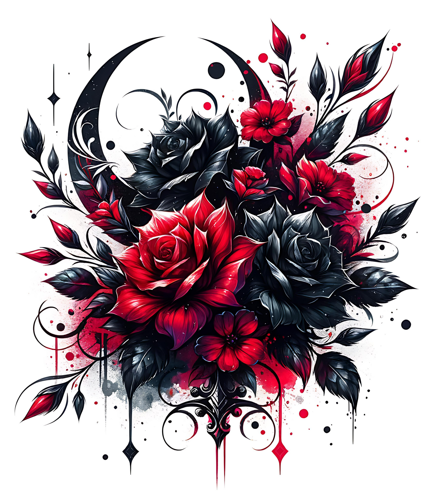 Red and Black Flowers