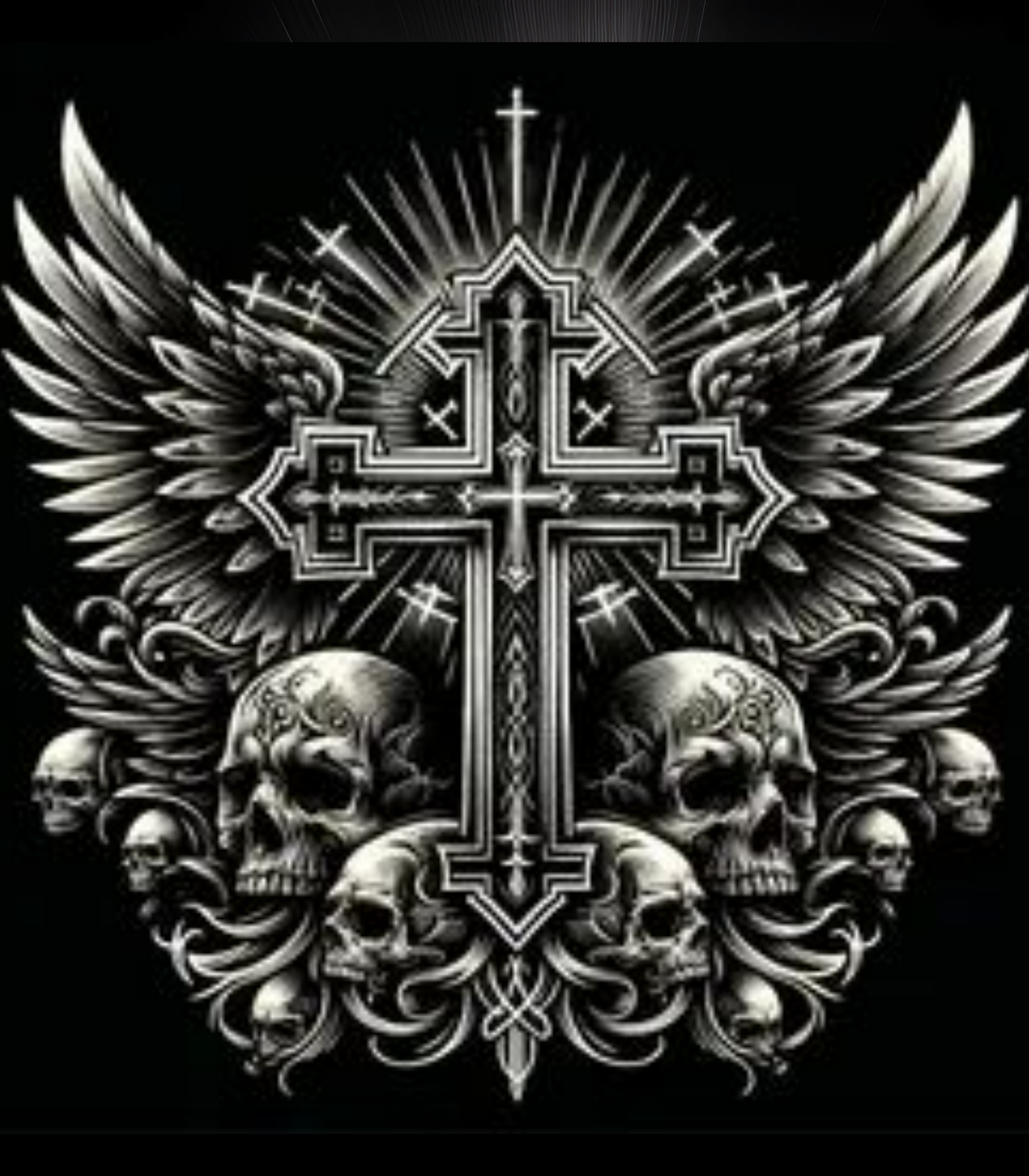 Wings, Cross, Skulls